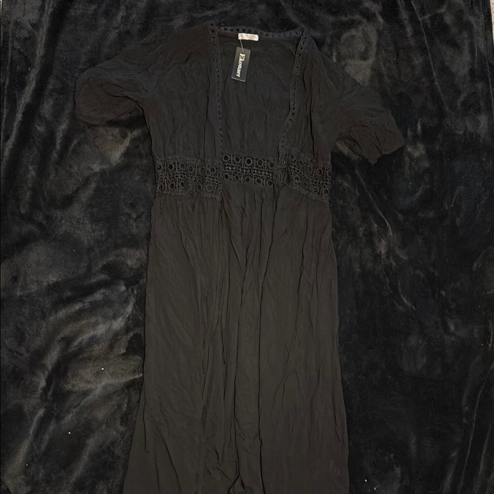 Ekouaer Long Black Open Cover Up